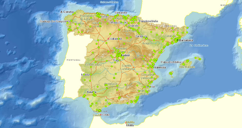 Mapa Calidad del aire de España